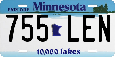 MN license plate 755LEN