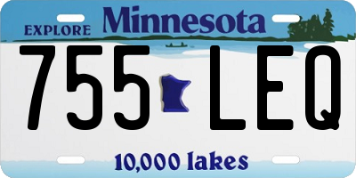 MN license plate 755LEQ