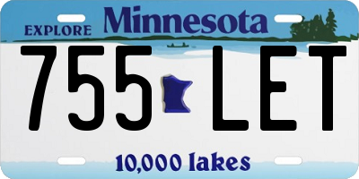 MN license plate 755LET