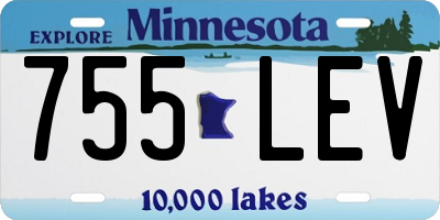 MN license plate 755LEV