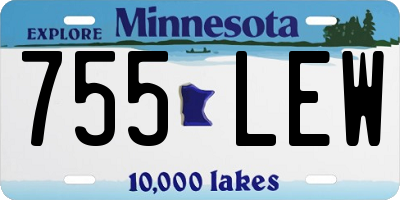 MN license plate 755LEW