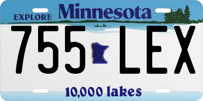 MN license plate 755LEX