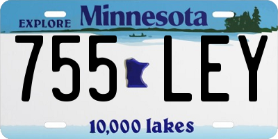 MN license plate 755LEY