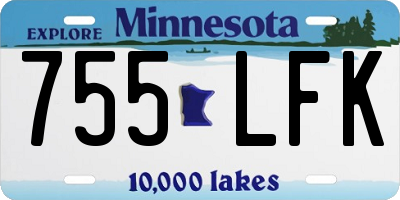MN license plate 755LFK
