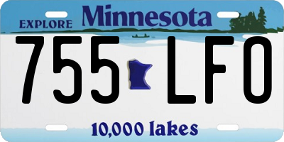 MN license plate 755LFO