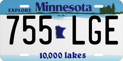 MN license plate 755LGE