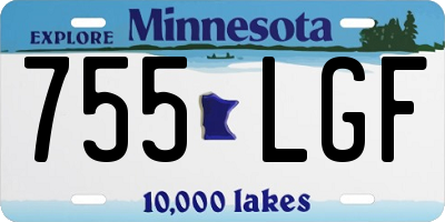 MN license plate 755LGF
