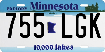 MN license plate 755LGK