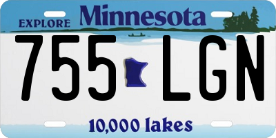 MN license plate 755LGN
