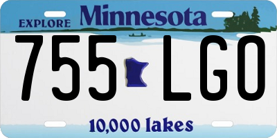 MN license plate 755LGO