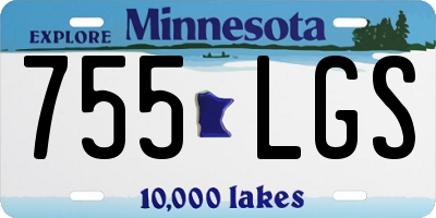 MN license plate 755LGS