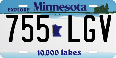 MN license plate 755LGV