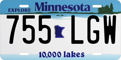 MN license plate 755LGW