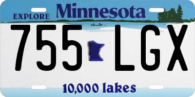 MN license plate 755LGX