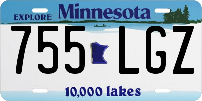 MN license plate 755LGZ