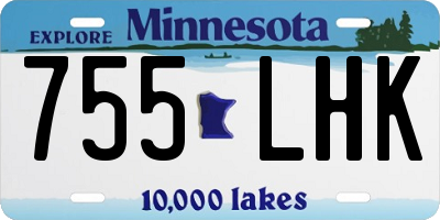 MN license plate 755LHK