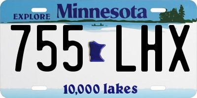 MN license plate 755LHX