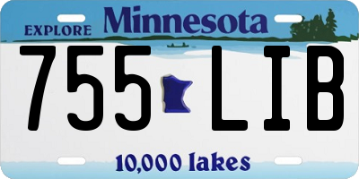 MN license plate 755LIB