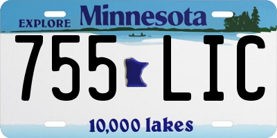 MN license plate 755LIC