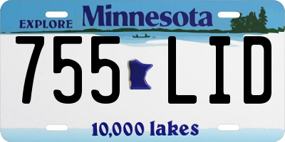 MN license plate 755LID