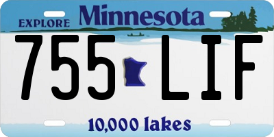MN license plate 755LIF