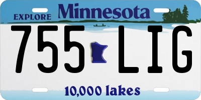 MN license plate 755LIG