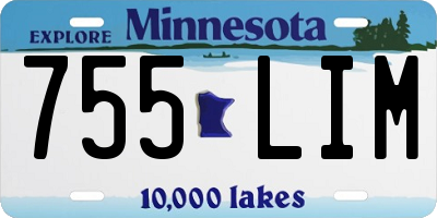 MN license plate 755LIM