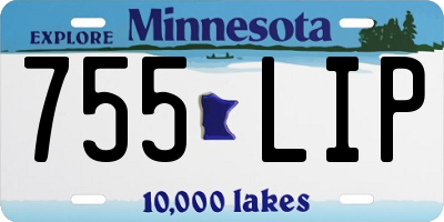 MN license plate 755LIP