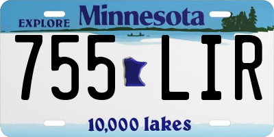 MN license plate 755LIR