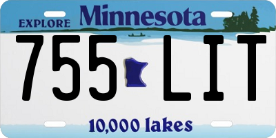 MN license plate 755LIT