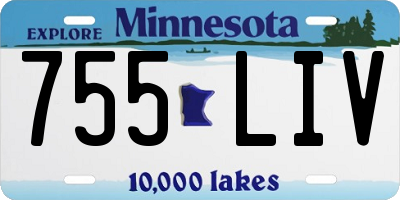 MN license plate 755LIV