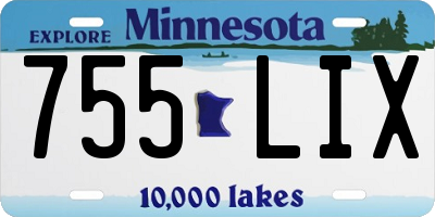 MN license plate 755LIX