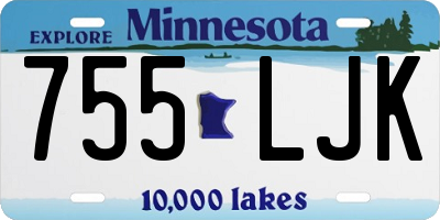 MN license plate 755LJK