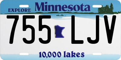 MN license plate 755LJV