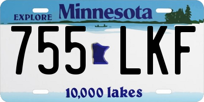 MN license plate 755LKF