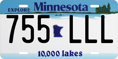 MN license plate 755LLL