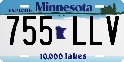 MN license plate 755LLV