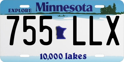 MN license plate 755LLX