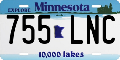 MN license plate 755LNC