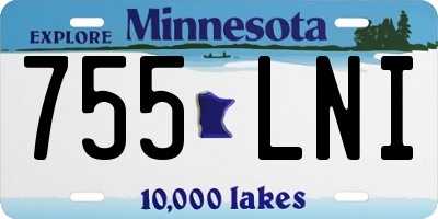 MN license plate 755LNI