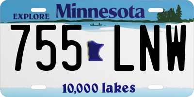 MN license plate 755LNW