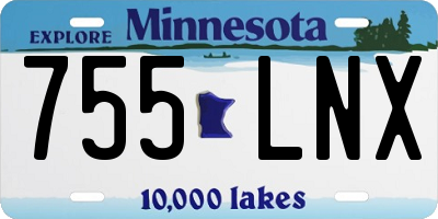 MN license plate 755LNX