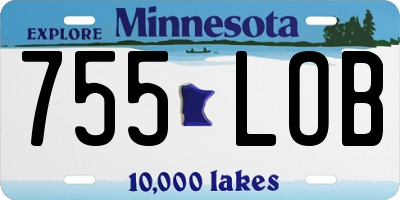 MN license plate 755LOB