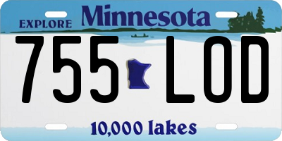 MN license plate 755LOD