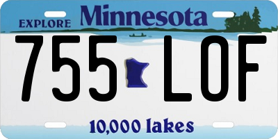 MN license plate 755LOF