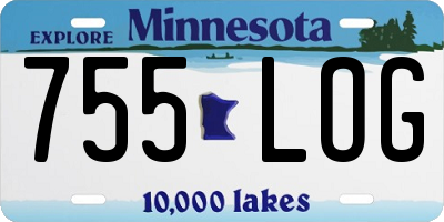 MN license plate 755LOG