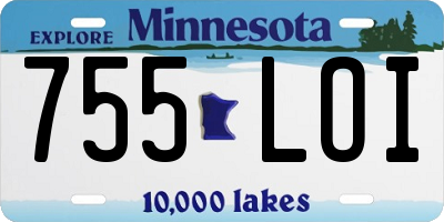 MN license plate 755LOI