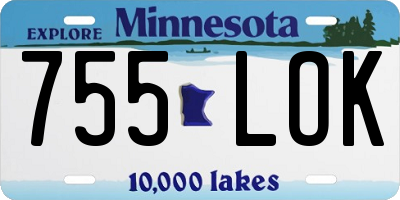 MN license plate 755LOK
