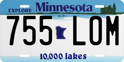 MN license plate 755LOM