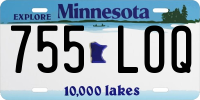 MN license plate 755LOQ